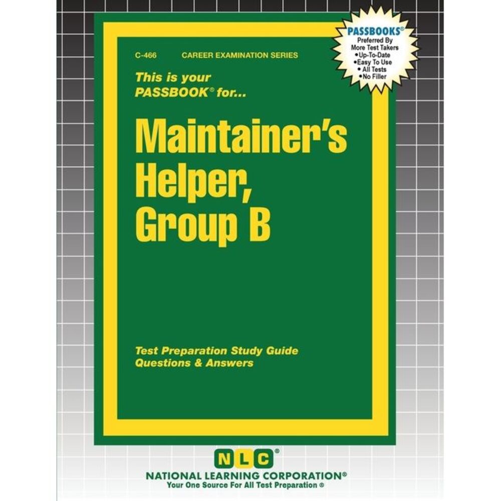 Maintainer's Helper, Group B -- Passbooks
